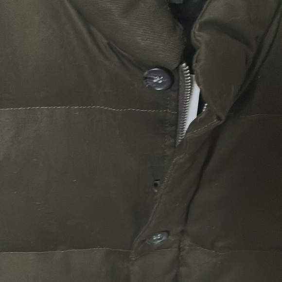 Banana Republic: Puffer Cloth Olive Green Cotton Blend Vest- XL - Picture 6 of 16